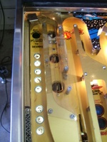 Image # 37306: Gamatron Whitewood - Ball Walker Assembly 
(This whitewood was made into a fully operational game by a collector.)