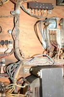 Image # 53321: Gay 90's Extra Ball Relay Not Installed 
(The Extra Ball Relay would be installed in the open space shown here and plugged into the connector. In place of that relay, the shorting plug, necessary for replay operation, is shown installed. Cabinet serial number 61361.)
